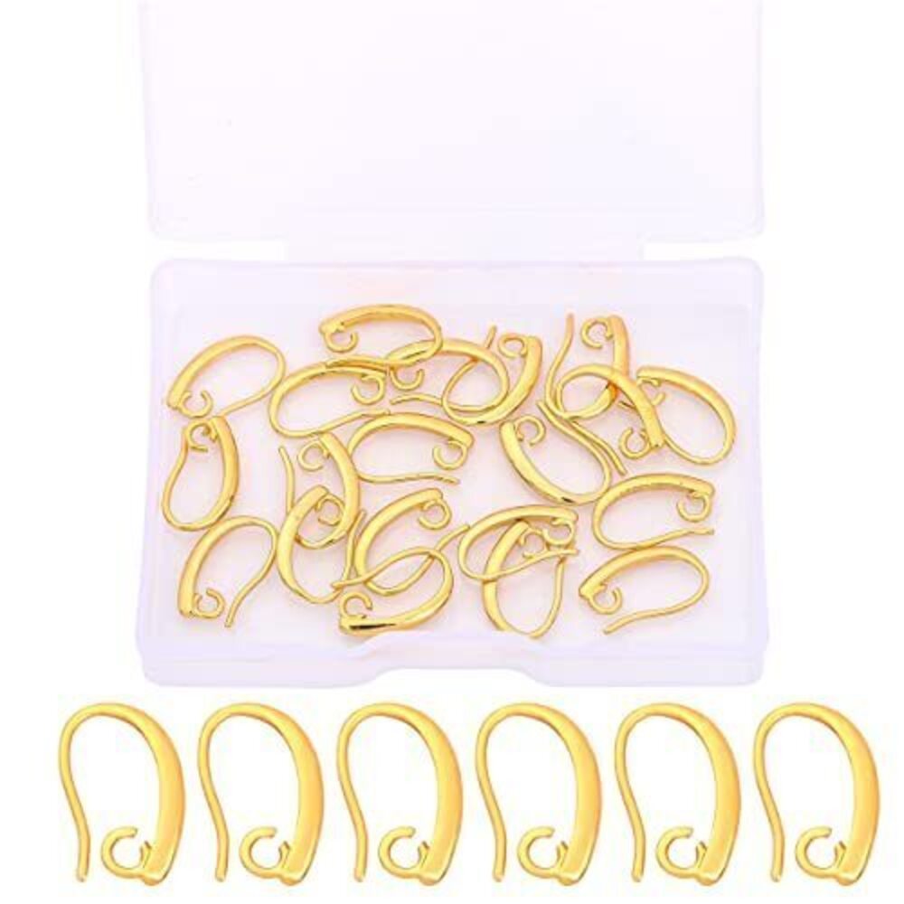 4995 18K Gold Plated Earring Hooks 9x14mm 20pcs for Jewelry Making Findings